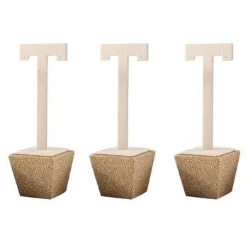 

3PCS Jewelry Linen Organizer Earring Rack Necklace Holder Earrings Display Stand Home Decoration Desktop
