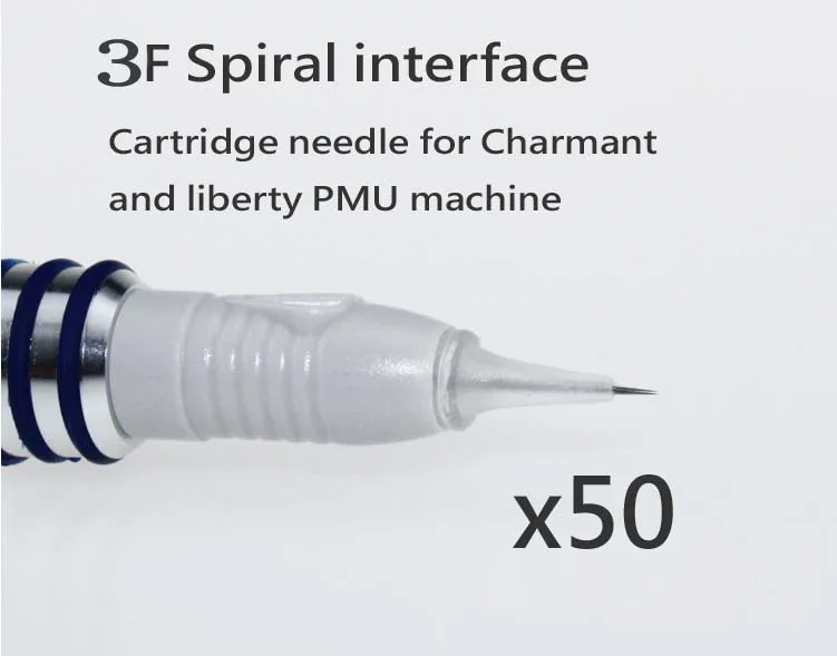 Charme Princesse Перманентный макияж ручка цифровой премиум-машина, интеллектуальная панель управления, спиральный интерфейс картридж питания - Цвет: 50 3F Needles