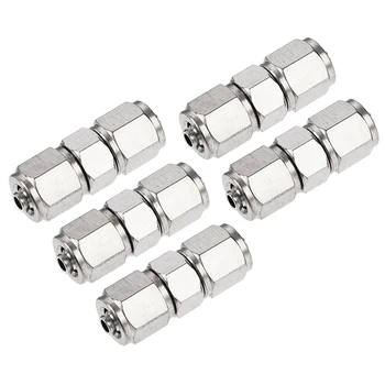 

uxcell 5pcs Compression Tube Fitting Nickel Plating for 4mm Pneumatic Hose Tube for Connecting Air Pipe Fuel Pipe etc