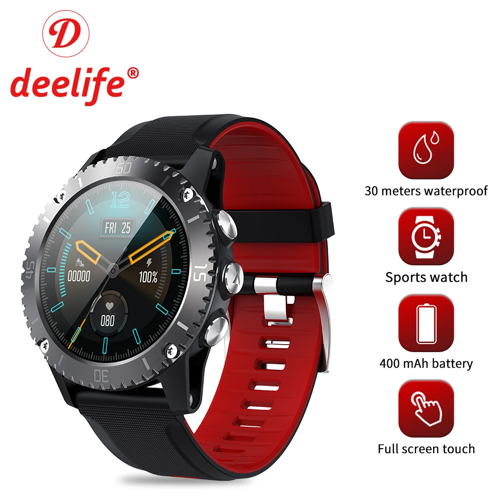 Deelife Smart Watch Men Male Protection Smartwatch 2020 Connected Android IOS Waterproof Swimming 30 Meters Music Sport Watches
