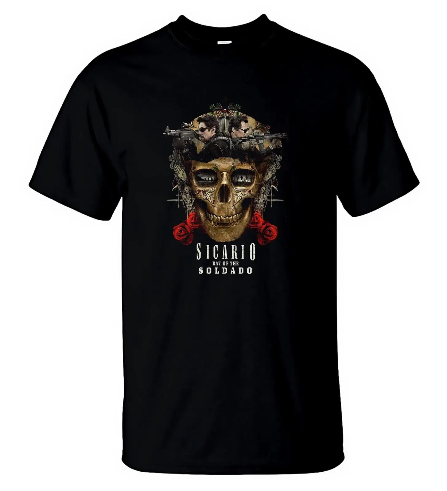 Sicario Day of the Soldado футболка американские фильмы ужасов хорошая Мужская черная 2020