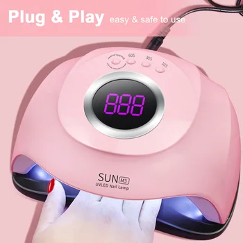 

Smart LED UV Nail Lamp Nail Polish Dryer with 3 Timers 45pcs LED Lights Detachable Base Fingernail