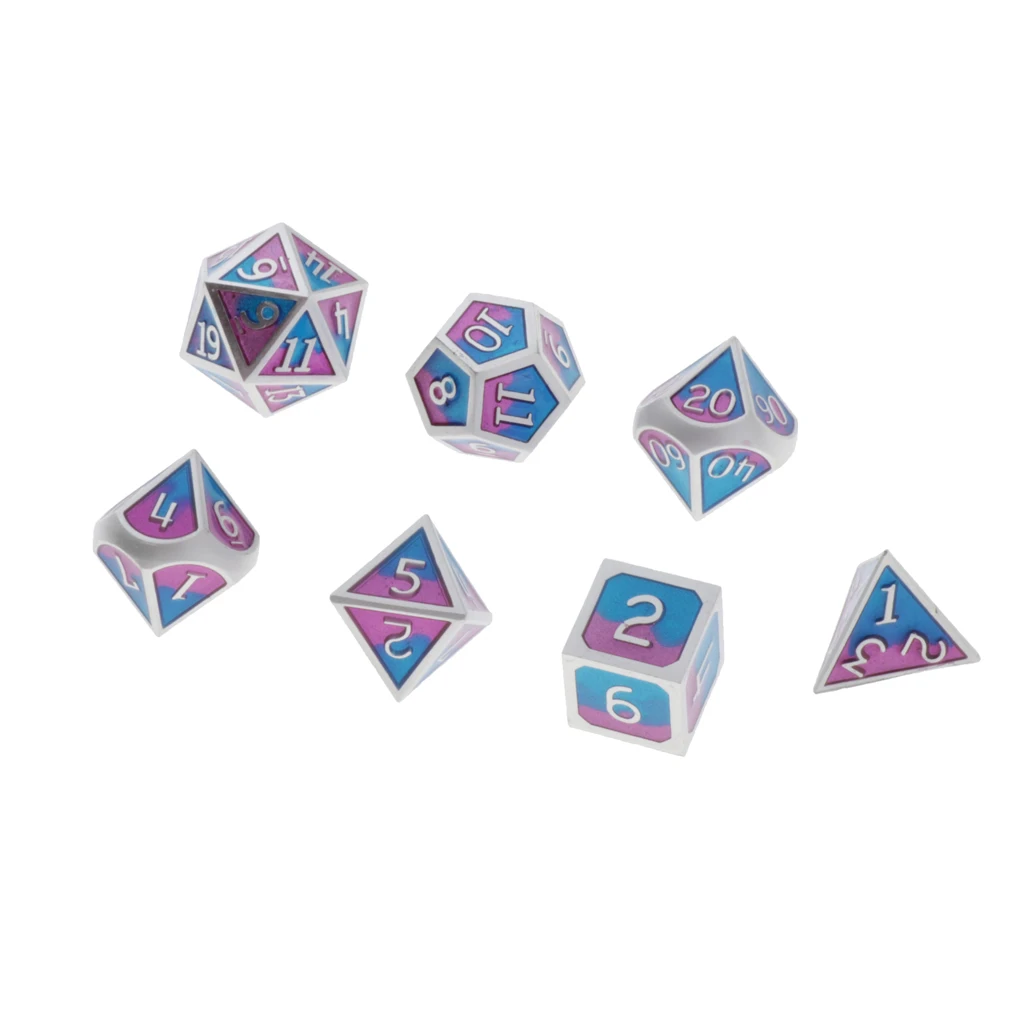 7 Pcs Polyhedral Dice Set D4 D6 D8 D10 D12 D20 Game Dice for Dungeons and Dragons Pathfinder DND RPG MTG Table Gaming Dices