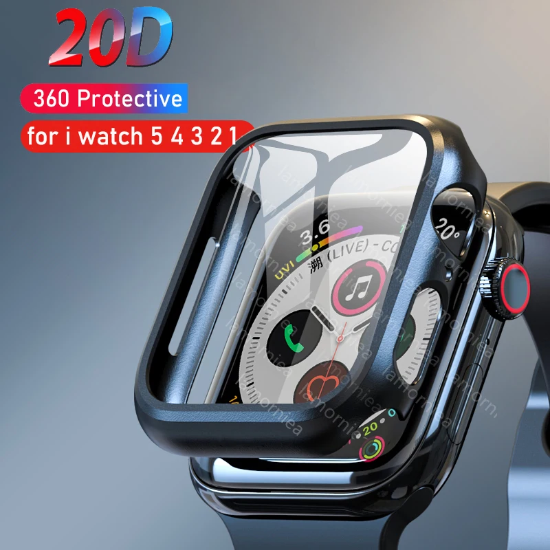 360 Полное покрытие из закаленного стекла для Apple Watch 44 мм 38 42 40 серия 5 4 3 2 Защита