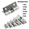 2pcs 1/1.5/2/3Inch Silver Spring Door Hinge Stainless Steel Self Closing Design Windows Cabinets Boxes Household Hardware 6