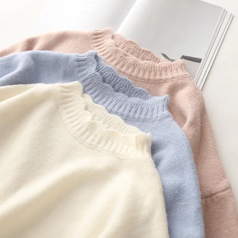 

Autumn Winter Sweater Female Loose Warm Knitted Pullovers Sweaters For Women Clothing Thick Long Sleeve White Ladies Tops Q3121
