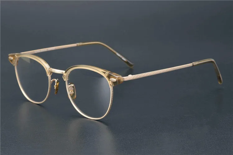 Титан круглые очки, оправа, Для мужчин Для женщин прозрачный полуободковая оптическая очки от близорукости, по рецепту оправы для очков очки Óculos