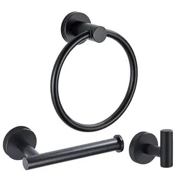 

Matt Black Gold Brushed Bathroom Towel Hanger Toilet Paper Tissue Holder Bathroom Accessories Towel Rack Towel Ring Robe Hook