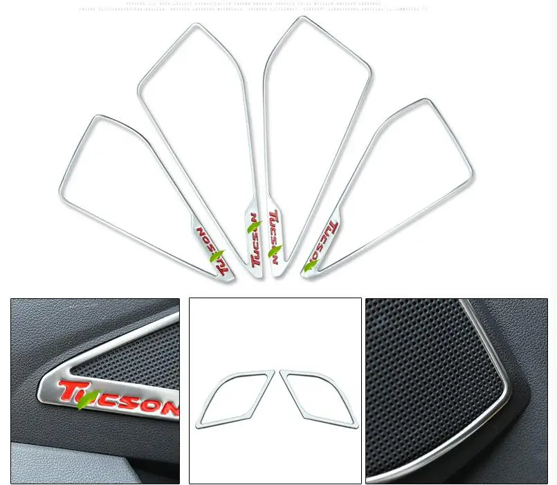 For Hyundai Tucson 2015 2016 2017 Stainless steel Door Body Molding Streamer Cover Trim Side Strip Decoration 4 PCS | Автомобили и