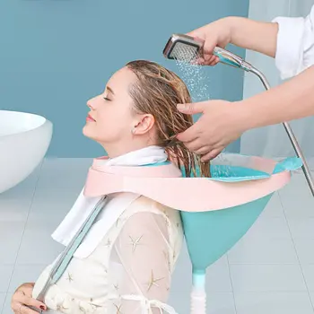 

Portable Shampoo Bowl Basin Tub Washing Hair Pregnant Women Elderly Kids Nursing Care Foldable Silicon Mobile Salon Home Spa