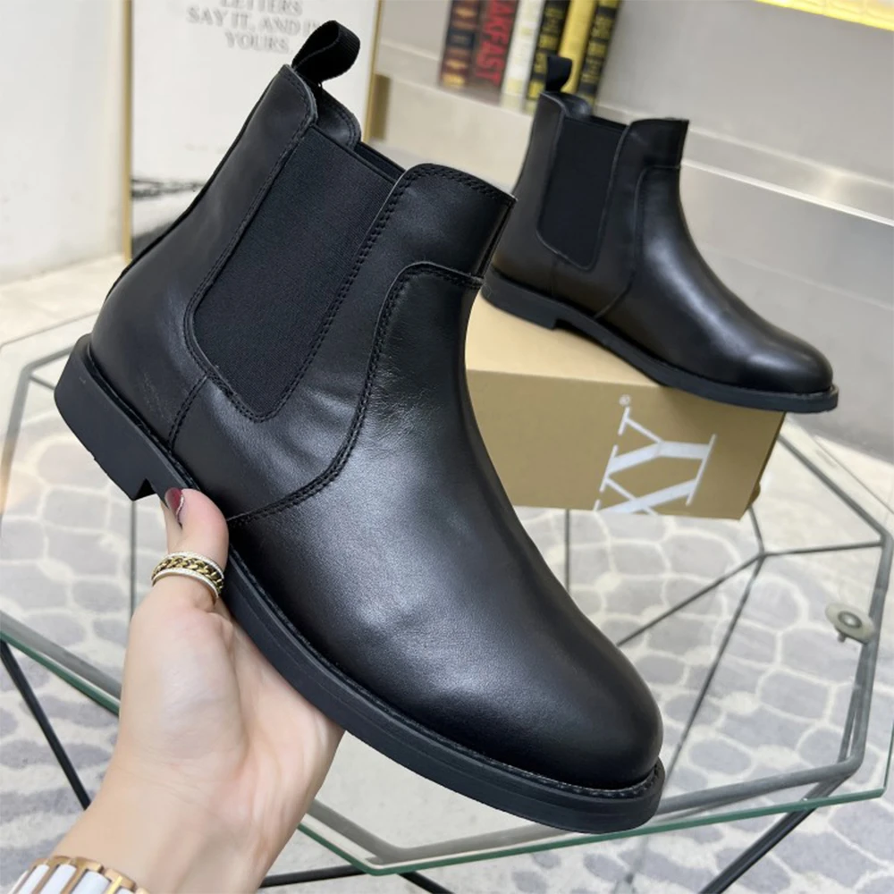 Botas de cuero cálidas para hombre, botines de estilo británico, informales, estilo Martin, a la moda, Europa, 2022 | - AliExpress