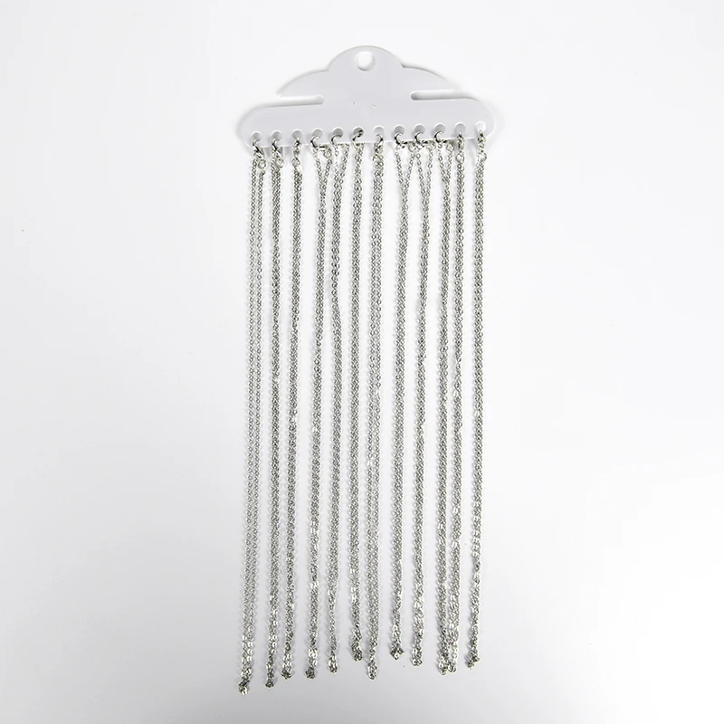 12Pcs/Lot Gold Silver Color 40cm Flat Cross O-Chains For Women Simple Necklace Jewelry
