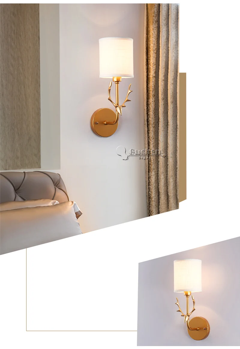 modern Nordic Gold wall lamp led indoor home decor wall sconces lighting fixture bedroom bedside Kitchen Corridor living room