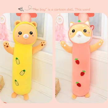 

Cartoon Soft Plush Long Throw Pillow Lifelike Animal Pillows Plush Toy Home Bedroom DTT88