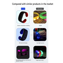 Вечерние часы для концерта, браслет, цветной дисплей, Динамический светодиодный светильник, браслет для ночного бега