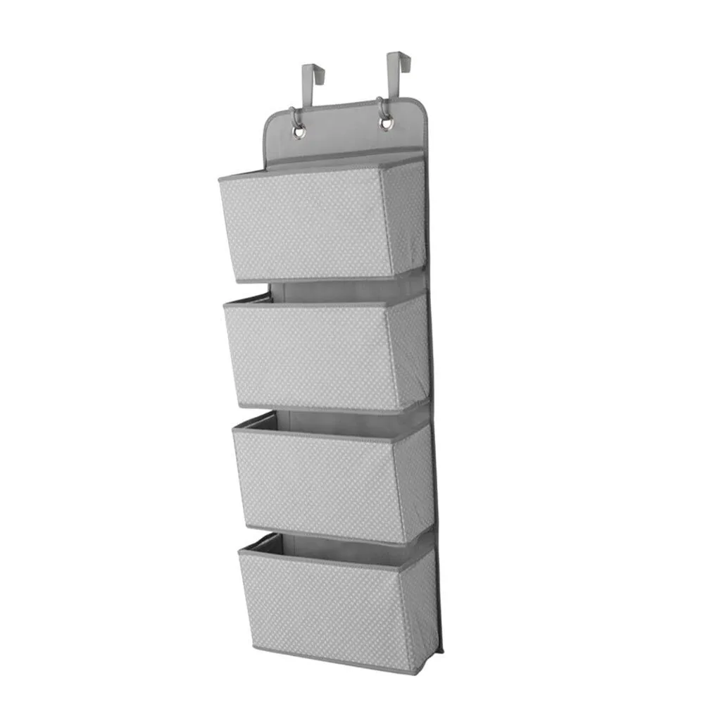 Door Wall Mount Storage Bag Foldable Wardrobe Closet 4 Compartments Bag For Underwear Socks Organizador Ropa Armario Hanger Bag
