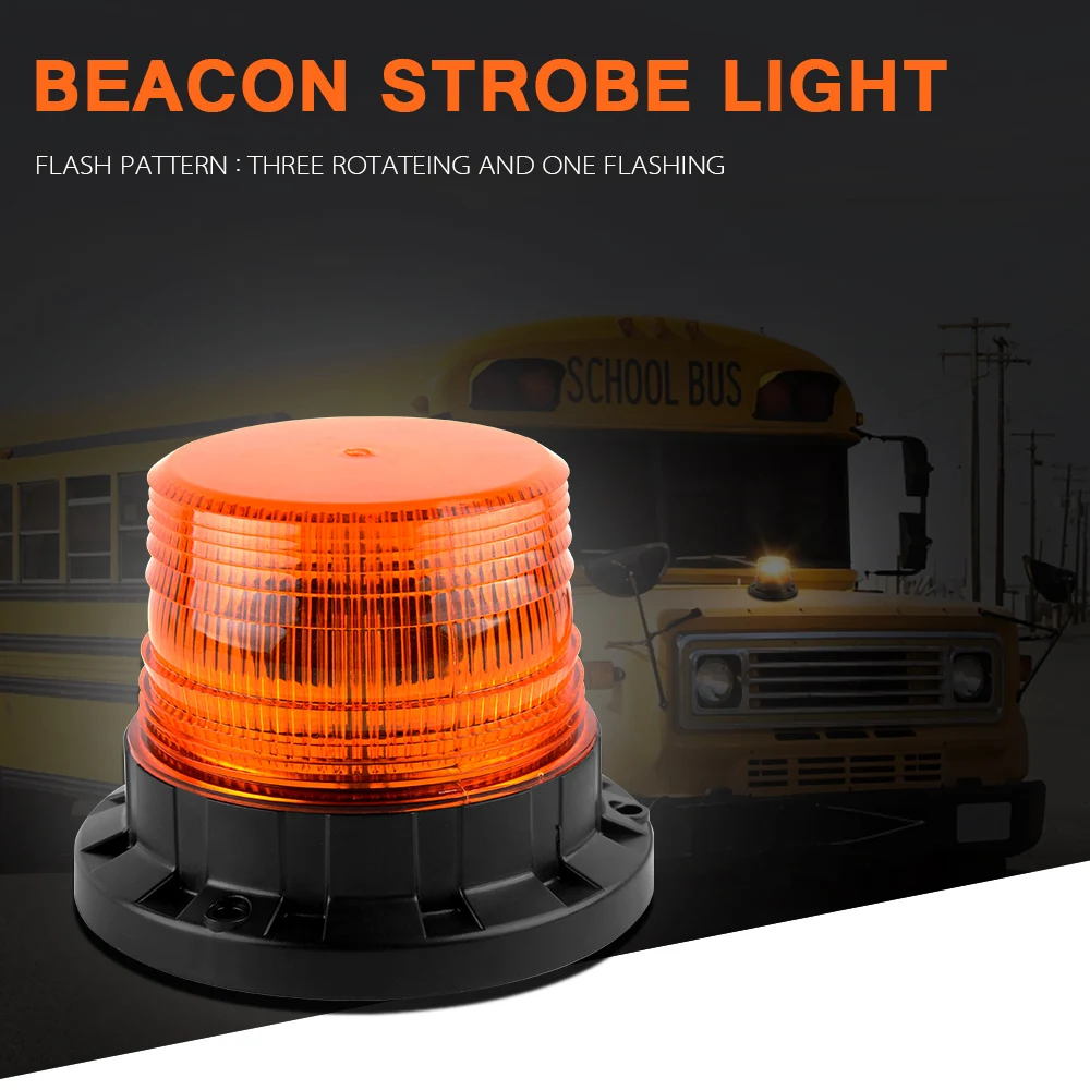 

12V 24V LED Car Strobe Warning light Flashing Lights Construction Vehicle Emergency safety light Beacon lamp Magnet Mount