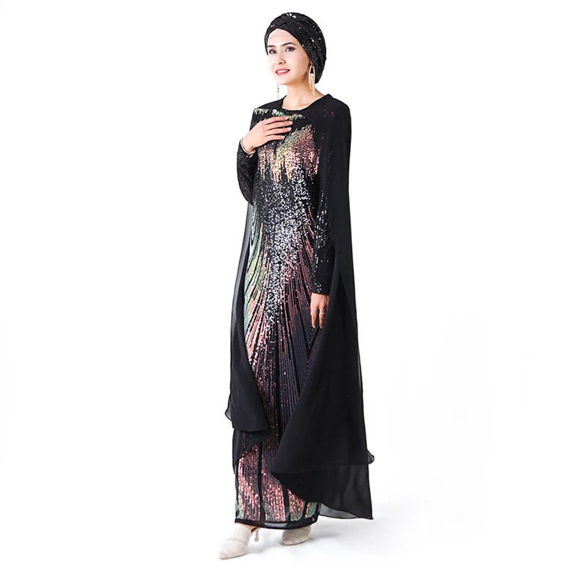 Party Sequin Dubai Abaya Turkish Dresses Hijab Muslim Dress Islam Clothing Abayas For Women Caftan Kaftan Robe Musulmane Femme