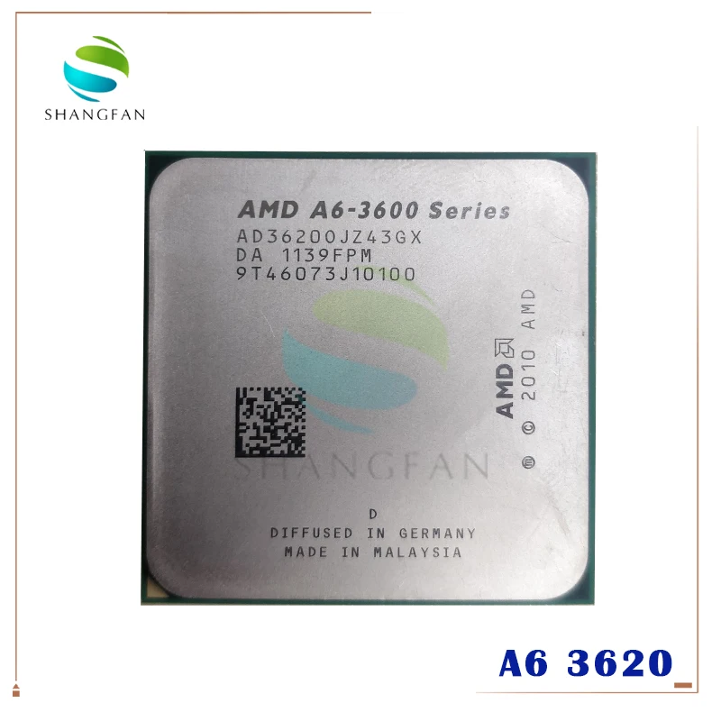 Четырехъядерный процессор AMD A6 3620 2 ГГц 4 м 65 Вт AD3620OJZ43GX разъем FM1/ 905pin|cpu processor|socket