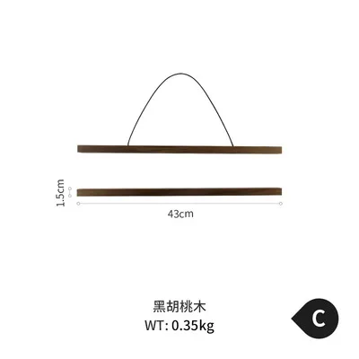 C-walnut 43cm Скандинавский стиль деревянные картины рамка магнитные Висячие плакаты в рамках фото настенная прищепка настенные картины украшения для стен - Цвет: C-walnut 43cm