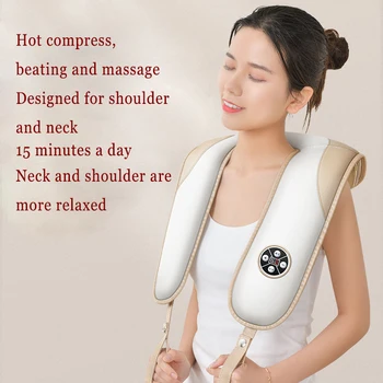 

Electric neck shoulder thump massager household neck shoulder waist thump back whole body hot compress massage shawl