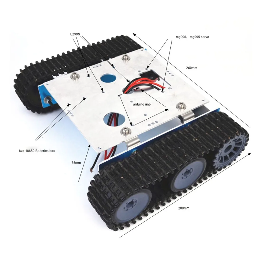 Алюминиевый сплав DIY Танк робот гусеница платформа для транспорта шасси в сборе Комплект для Arduino
