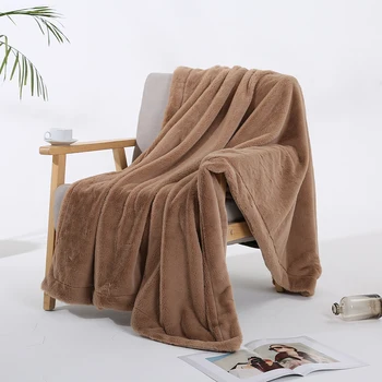 

Bed Sofa Velvet Plush Fuzzy with Fleece Blanket Solid Super Rabbit Faux Fur Shaggy Blanket Throw Bedding Decor Baby Blanket Q30