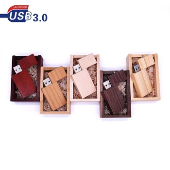 

USB 3.0 Wood USB Flash Drive Pendrive Memory Stick good Gift with Box 4GB 8GB 16GB 32GB 64GB U Disk Wedding Gift Customize Logo