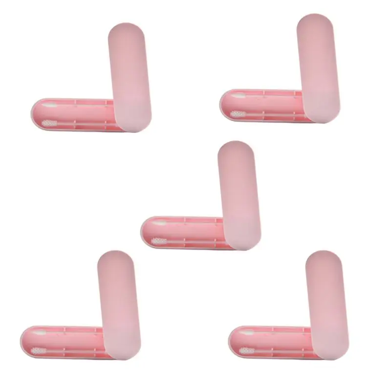 Light pink 5 компл. Силиконовые ватные палочки многоразовые для чистки ушей двойные ватные палочки - Цвет: Light pink