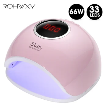 

ROHWXY Nail Lamp UV LED Nail Dryer For Drying All Type Gel Polish With Timing 66W Lamp Nail Manicure Art Tools For Home Use