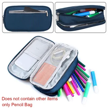 

Pen Organizer Large Capacity Pencil Bag Home Office Students Stationery Solid Multi-layer Multipurpose Handheld Storage Holder