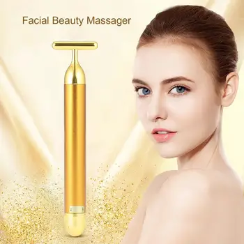

Energy Facial Massager T Shape Facial Beauty Tool Roller Vibration Massager Stick Lift Skin Tightening Wrinkle Slimming Face Bar
