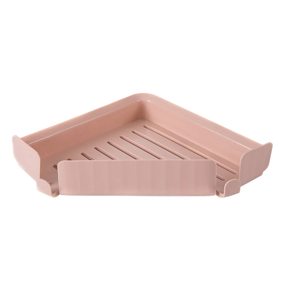 pink Полка для ванной шампунь мыло стеллаж для хранения пластмассовый настенный угловой стеллаж настенный держатель для слива кухонный Органайзер - Цвет: pink