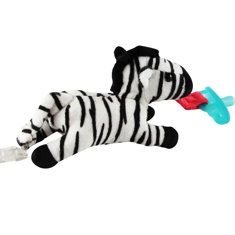 1 шт. милый ребенок мультфильм пустышка соска, зажимы для цепи новорожденных плюшевые игрушки животных малыша соска держатель для сосок(не включает соска - Цвет: Zebra
