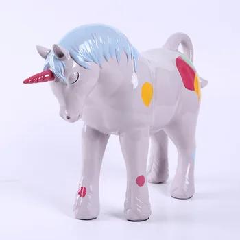 

SPOT UNICORN FIGURINE CUTE ANIMALS ART SCULPTURE RESIN CRAFTS NORDIC HOME DECORATIONS ORNAMENT CREATIVE GIFT R1008