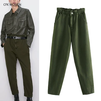 

CFK women jeans 2019 New Autumn Pants High Waist Casual Solid straight Pants Casual elegant Harem Pants