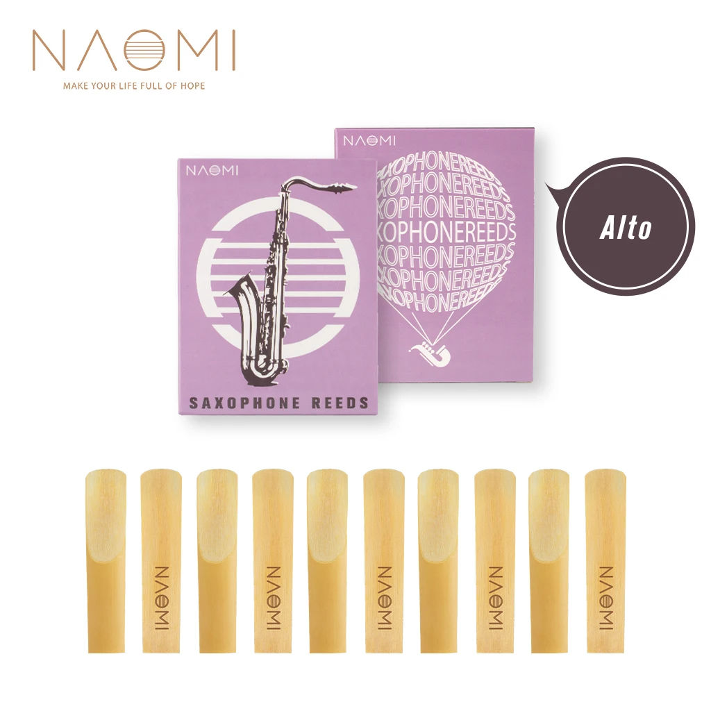 

Альт-саксофон NAOMI, 10 шт./1 упаковка, сила тростника 2,0/2,5/3,0 Eb Sax Reeds Woodwind, аксессуары для инструментов