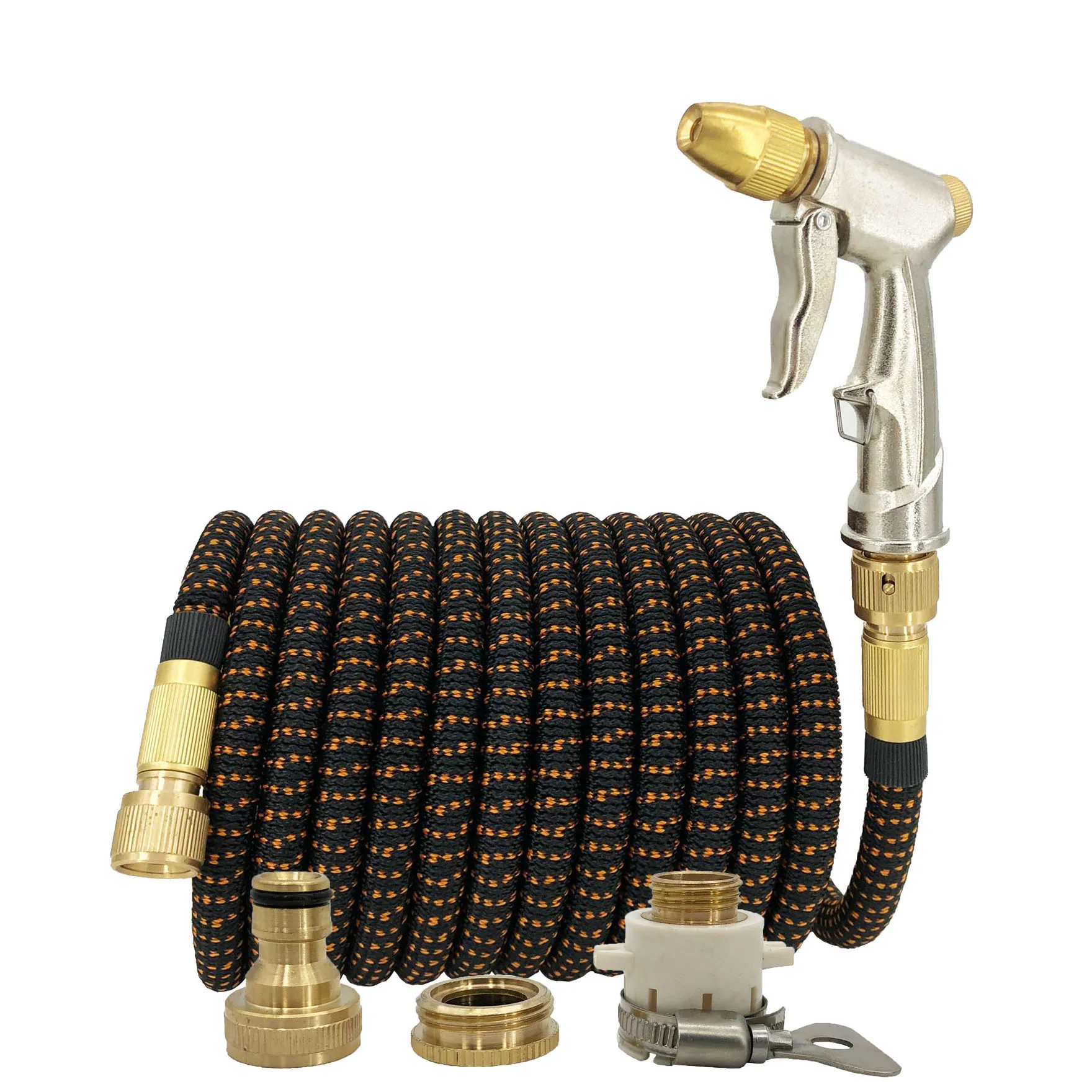 Hose set 25ft-100ft садовый шланг волшебный телескопический выдвижной резиновый моющий шланг для мытья автомобиля пистолет-распылитель наружный металлический садовый полив - Цвет: Hose set