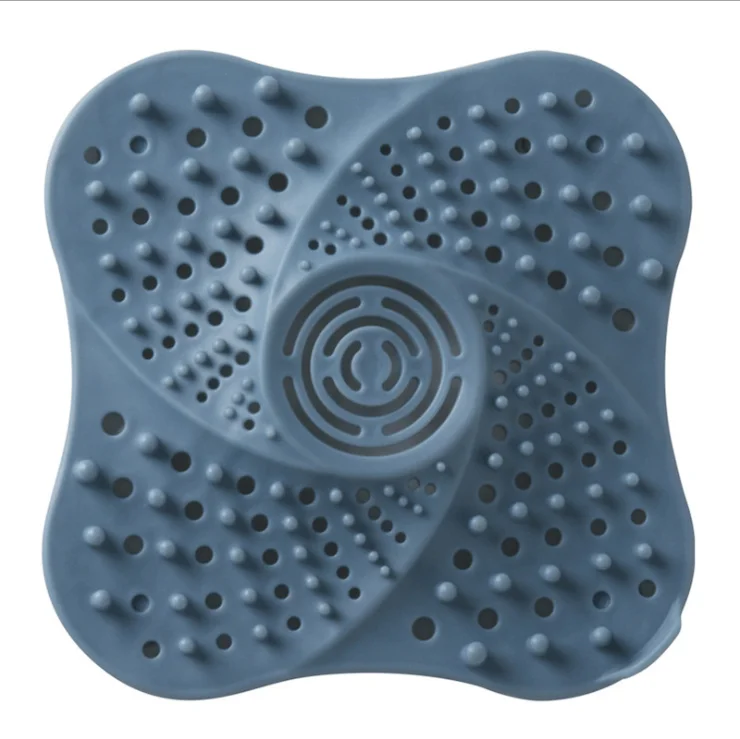 FEIGOLO 1Pc Anti-Blocking Floor Drain Cover Silicone Sucker Sewer Outfall Strainer Sink Hair Filter Bathroom Kitchen Accessories - Цвет: F780 blue