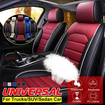

Universial Front Automobile Car Seat Cover Protector Car Covers PU Leather Full Set Protect Non-slip for Most Auto Car
