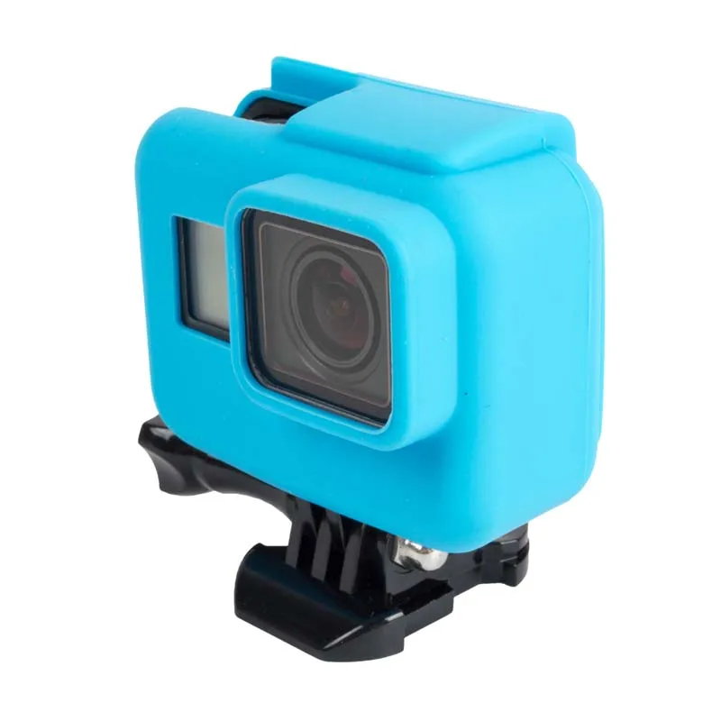 Blue Цветной мягкий силиконовый защитный чехол для GoPro Hero 7 6 5 черный корпус для экшн-камеры для Go Pro Hero 5 6 7 аксессуары - Цвет: Blue