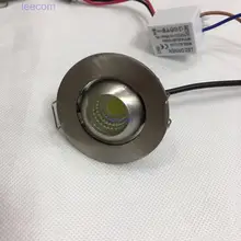 Новая модель светодиодный мини-светильник для шкафа 3 Вт Размер 45 мм песчаный никель рамка встраиваемый потолок без мерцания точечные светильники для дома