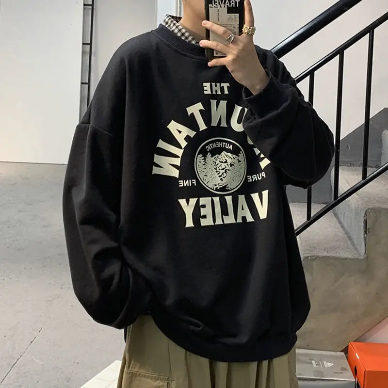 Privathinker Graphic Printed Men's Black Sweatshirts 2020 Autumn Men Casual O-neck Pullovers Hoodies Korean Man Sweatshirts Tops Privathinker Graphic Printed Men's Black Sweatshirts 2020 Autumn Men Casual O-neck Pullovers Hoodies Korean Man Sweatshirts Tops