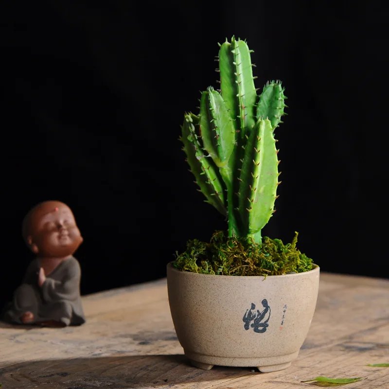Succulent Succulent Flower Pot Creative Handmade Vintage Stone Pot - Цвет: D