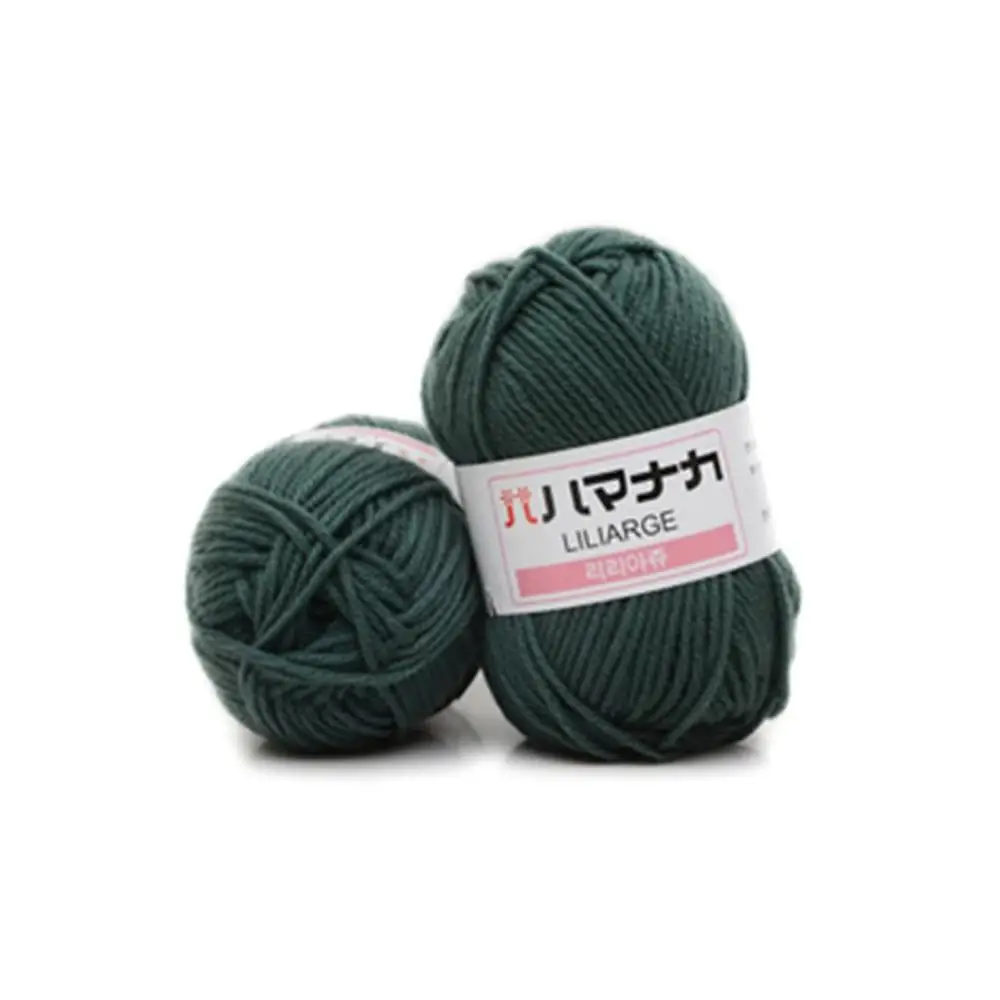 army green 4 акции чесаная пряжа для вязания крючком из молочного хлопка мягкая теплая шерстяная смешанная пряжа швейная Пряжа Ручной Вязки Шарф шапка пряжа - Цвет: army green