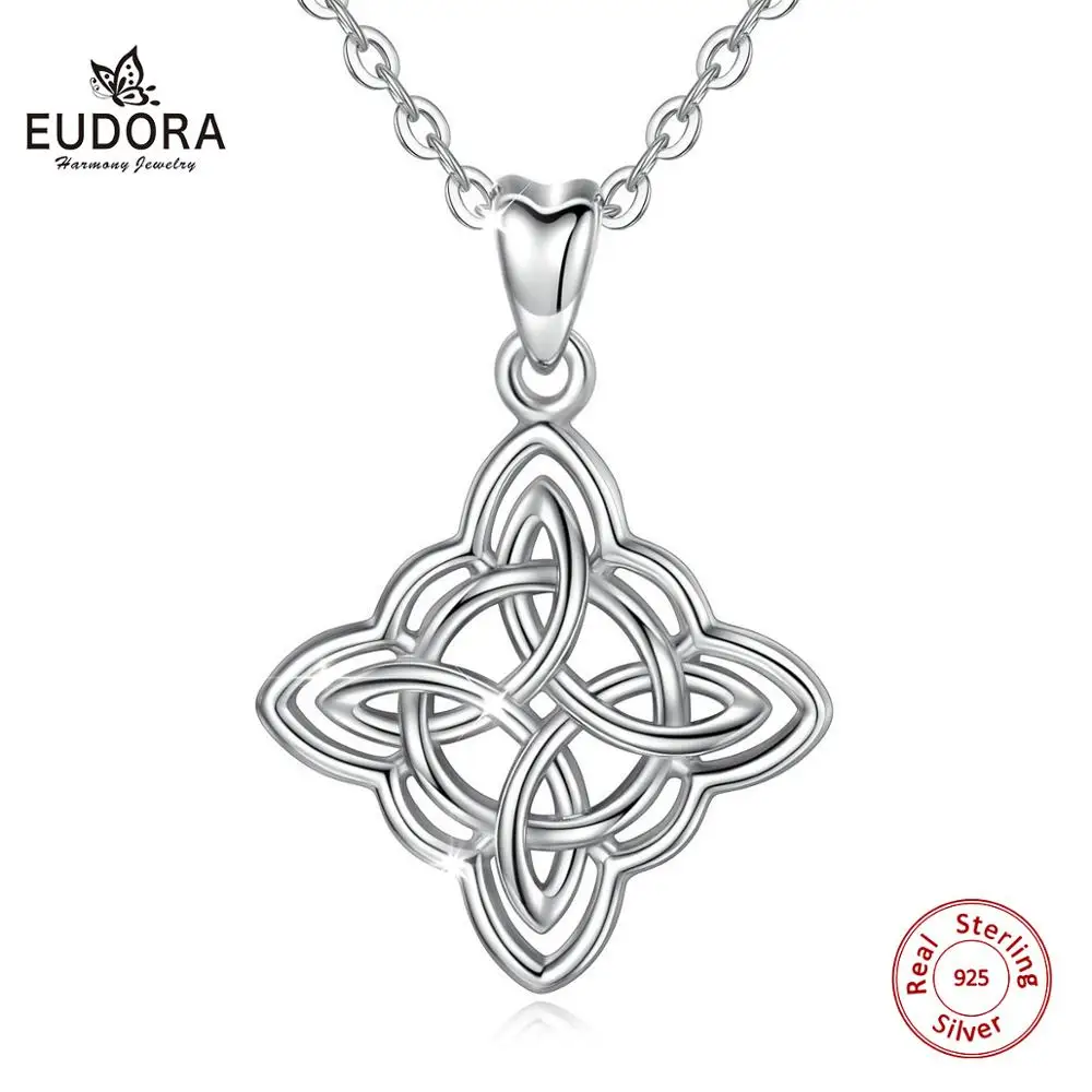 Eudora Sterling Silver Knot Pendant Necklace With Gift Box Women Jewelry