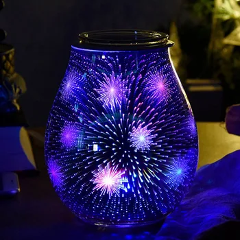 

3D LED Light Aroma Lamps Colorful Fireworks Glass Aroma Lamps Air freshener Relax Sleep Aid For Bedroom Car Living Room Toilet