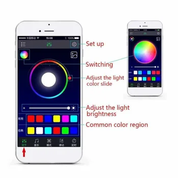 

1pcs Atmosphere lights App 1pc Music 1x Control 1* RGB Light Strip Kit