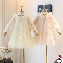 5355 платье принцессы с цветочной вышивкой для маленьких девочек г. Весенние вечерние платья для девочек на свадьбу и Пасху, детской одежды