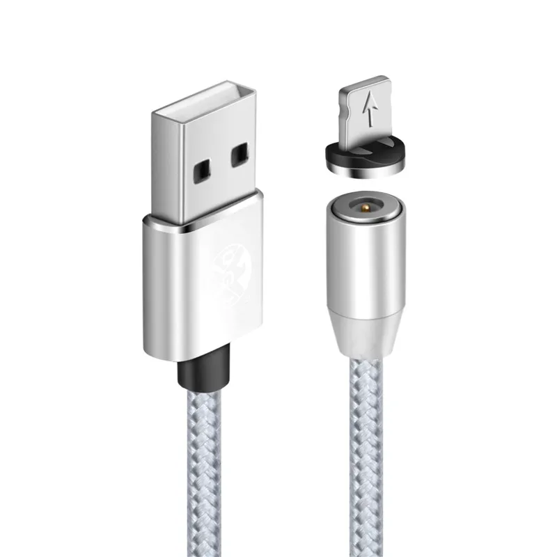 Магнитный зарядный кабель 1~ 3 м Micro usb type C для iPhone 8 7 6S LG Lot - Цвет: Silver IOS Cable